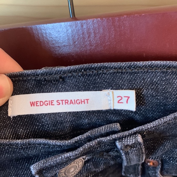 Levi's Wedgie Straight Black Gray Cutoff Shorts Size 27 - Picture 4 of 10